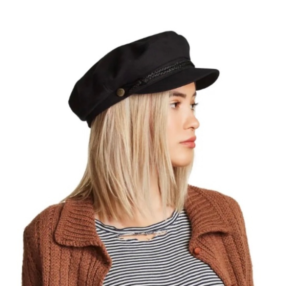 Brixton Black Fiddler Fisherman Cap Small